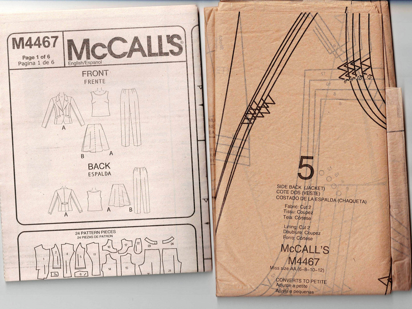 McCall's 4467 Womens Casual Non Stop Wardrobe Out Of Print Sewing Pattern Sizes 6 - 12 UNCUT Factory Folded