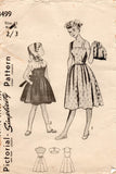 Simplicity 3499 Girls Scalloped Edge Full Skirt Party Dress & Button On Bolero 1950s Vintage Sewing Pattern Size 8 or 10