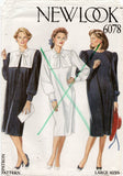 New Look 6078 PLUS SIZE Womens Dress with Detachable Collar 1980s Vintage Sewing Pattern Size 18 - 28 UNCUT Factory Folds