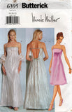 Butterick 6395 NICOLE MILLER Womens Plunge Back Prom Formal Dress & Stole 1990s Vintage Sewing Pattern Size 12 - 16 or 18 - 22 UNCUT Factory Folded