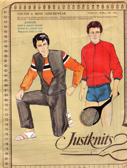 justknits mens liesurewear