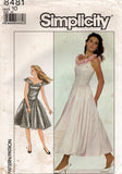 Simplicity 8481 Womens Full Skirt Evening Dress 1980s Vintage Sewing Pattern Size 10