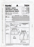 Burda 7654 Womens Pleated Shorts & Culottes Out Of Print Sewing Pattern Sizes 8 - 20 UNCUT Factory Folded
