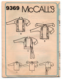 McCall's 9369 Womens Retro Pleated Puff Sleeved Pussy Bow Blouse 1980s Vintage Sewing Pattern Size 14 UNCUT