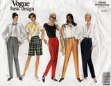 Vogue Basic Design 2946 Womens Pleated Pants & Shorts 1990s Vintage Sewing Pattern Size 8