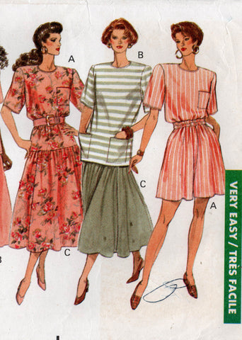 SEWING PATTERN Womens Clothes 70s Reversible Peasant Dress Retro Plus Size  8358