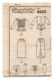 Simplicity 8223 Jessica McClintock Womens Peplum Top & Fishtail Skirt 1980s Vintage Sewing Pattern Size 12
