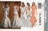 Butterick 3183 Womens Mermaid Hem Wedding Dress with Heart Shaped Cut Out Back 1990s Vintage Sewing Pattern Size 8 - 12 UNCUT Factory Folded
