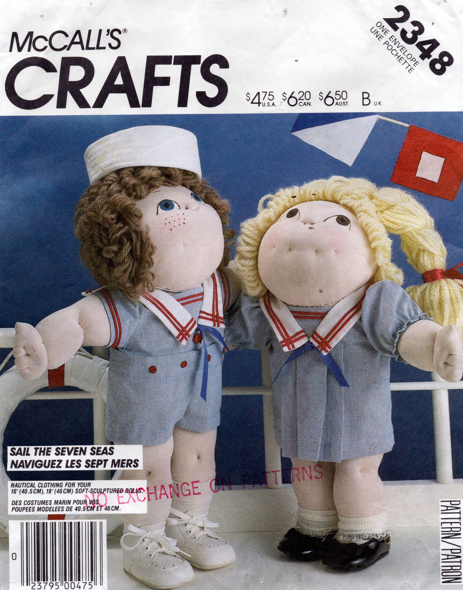 McCall s 2348 Cabbage Patch Doll Sailor Outfits 16 18 Inch Dolls Clo All The Precious Things