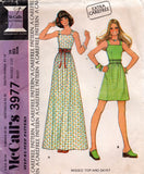 McCall's 3977 Womens Summer Tops & Skirts 1970s Vintage Sewing Pattern Size 10