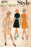 Style 3874 Misses Petite Princess Dress 1970s Vintage Sewing Pattern Size 16 MP Bust 38 Inches