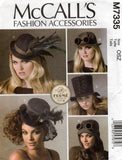 McCall's M7335 Womens FORME Millinery Steampunk Goth Set of 5 Designer Hats OOP Sewing Pattern UNCUT Factory Folded