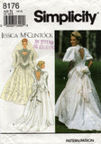 Simplicity 8176 JESSICA MCCLINTOCK Womens Cutout Back Big Sleeved Steampunk Style 1990s Vintage Sewing Pattern Sizes 10 - 14