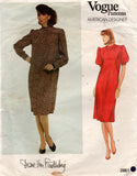 Vogue American Designer 2861 DIANE VON FURSTENBERG Womens Puffy Sleeved Straight Dress 1980s Vintage Sewing pattern Size 12 Bust 34 Inches