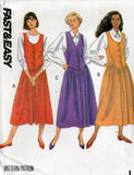 Butterick 4982 Womens Drop Waisted Jumper Dress 1990s Vintage Sewing Pattern Size 12 - 16 UNCUT Factory Folded