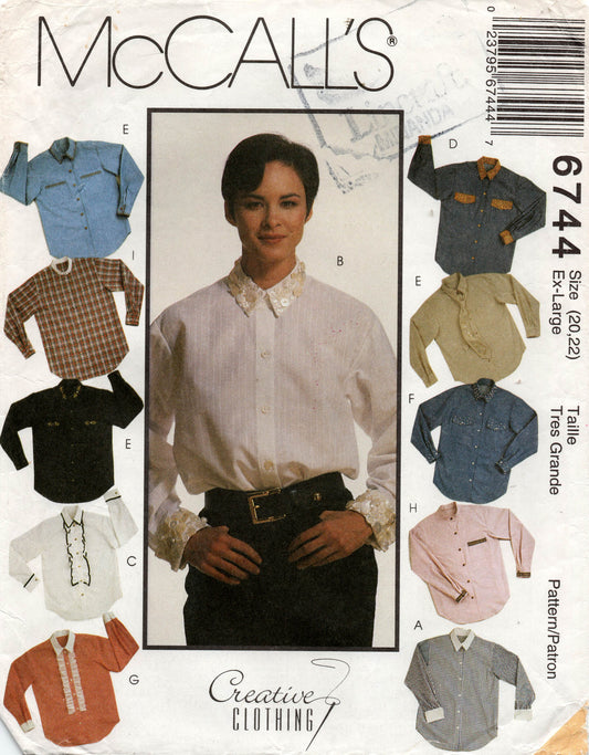 McCall's 6744 shirts 90s