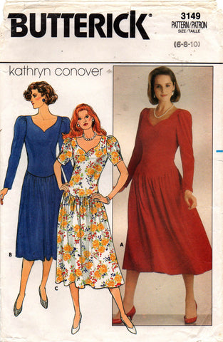 butterick 3149 80s stretch dress kathryn conover