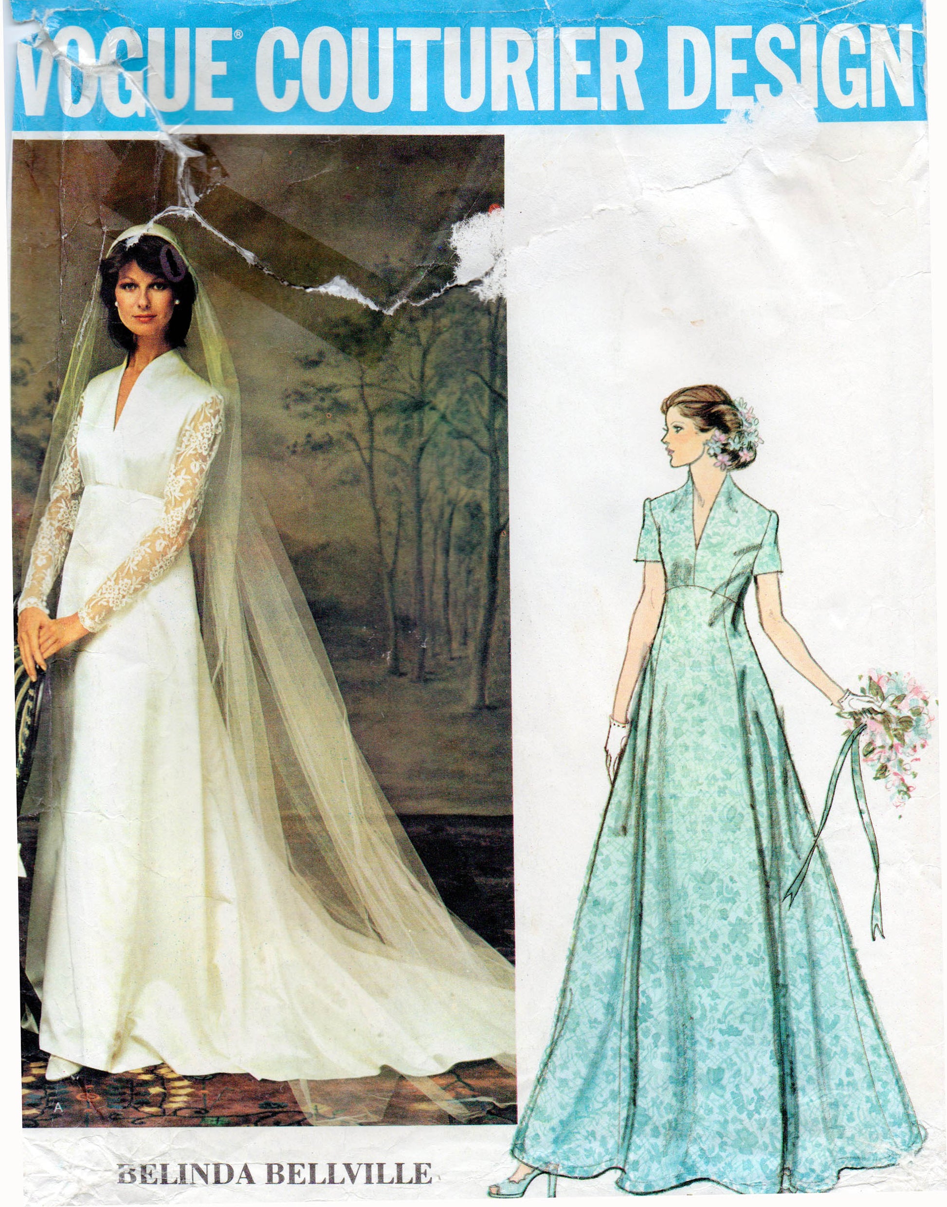 vogue 1156 belinda bellville wedding dress 70s