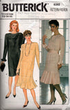Butterick 6392 Womens Flounced Hem Drop Waisted Dress 1980s Vintage Sewing Pattern Size 12 - 16