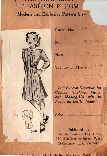 Mail Order 560 1930s girls dress