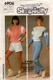 Simplicity 6906 Womens Stretch Active Wear T Shirt Sweatshirt Shorts & Pants 1980s Vintage Sewing Pattern Size MEDIUM UNCUT Factory Folded