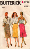 butterick 6792 80s straight skirts