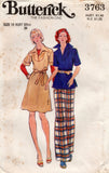 butterick 3763 70s top dress and pants