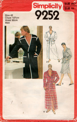 simplicity 9252 70s mens robe