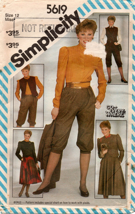 simplicity 5619 80s separates