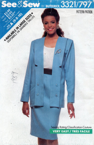 butterick see and sew 3321 skirt suit 80s