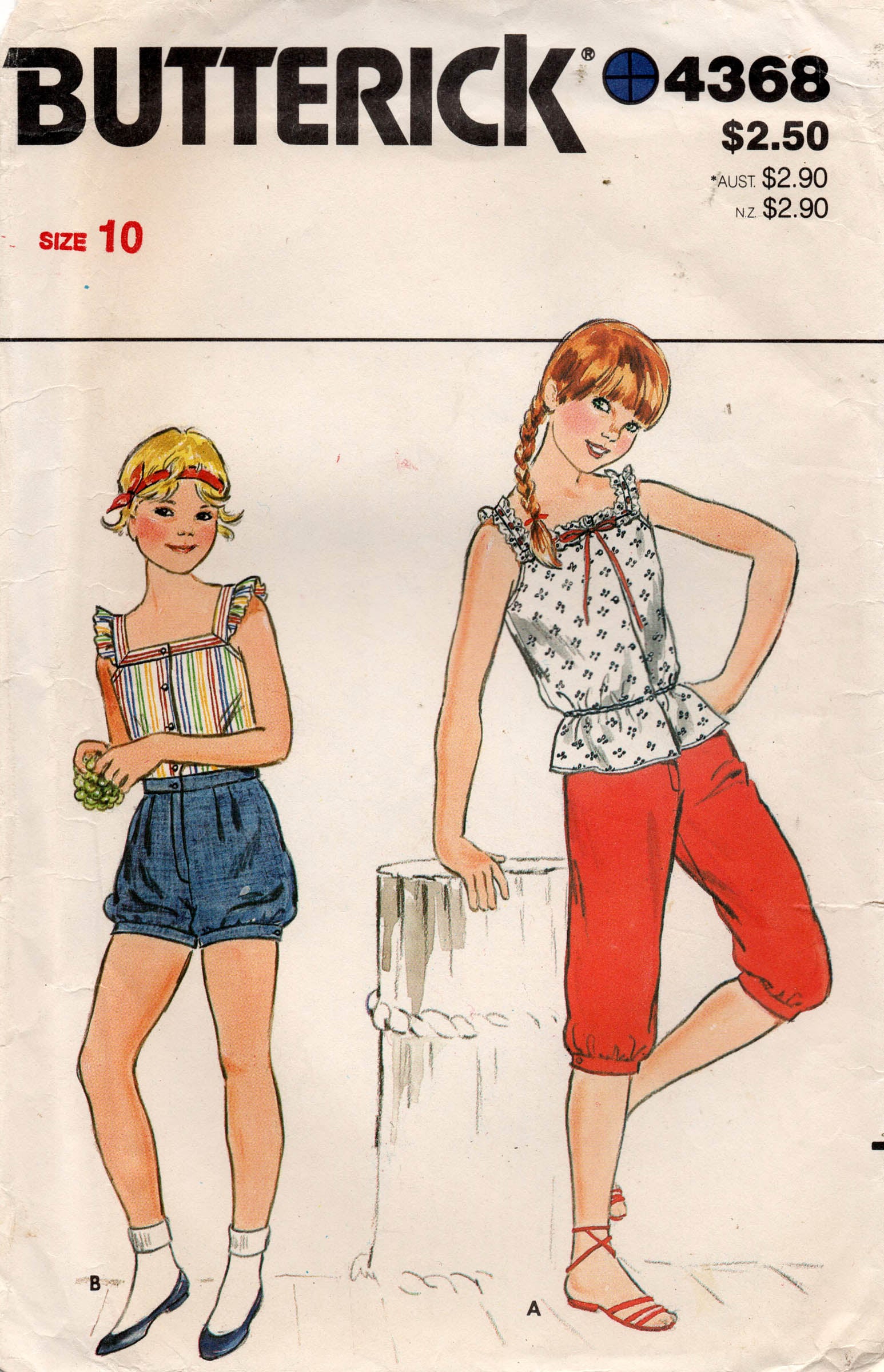 butterick 4368 80s girls separates