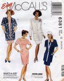 McCall's 6381 dress and jacket 90s