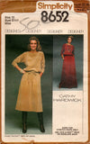 Simplicity 8652 CATHY HARDWICK Womens Casual Stretch Top & Skirt / Maxi 1970s Vintage Sewing Pattern Size 10 or 12