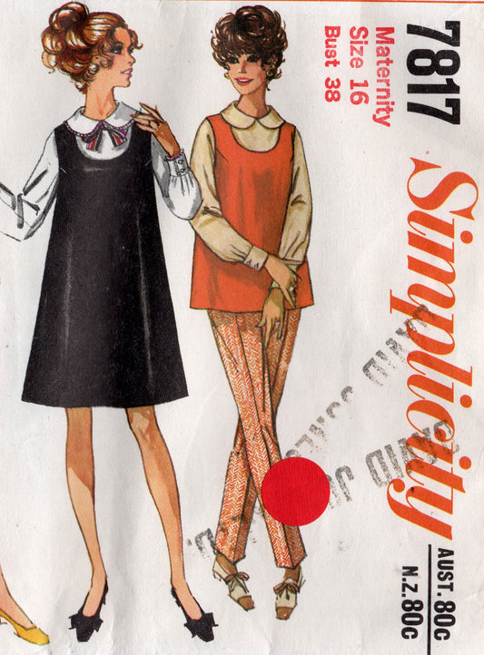 simplicity 7817 maternity 70s