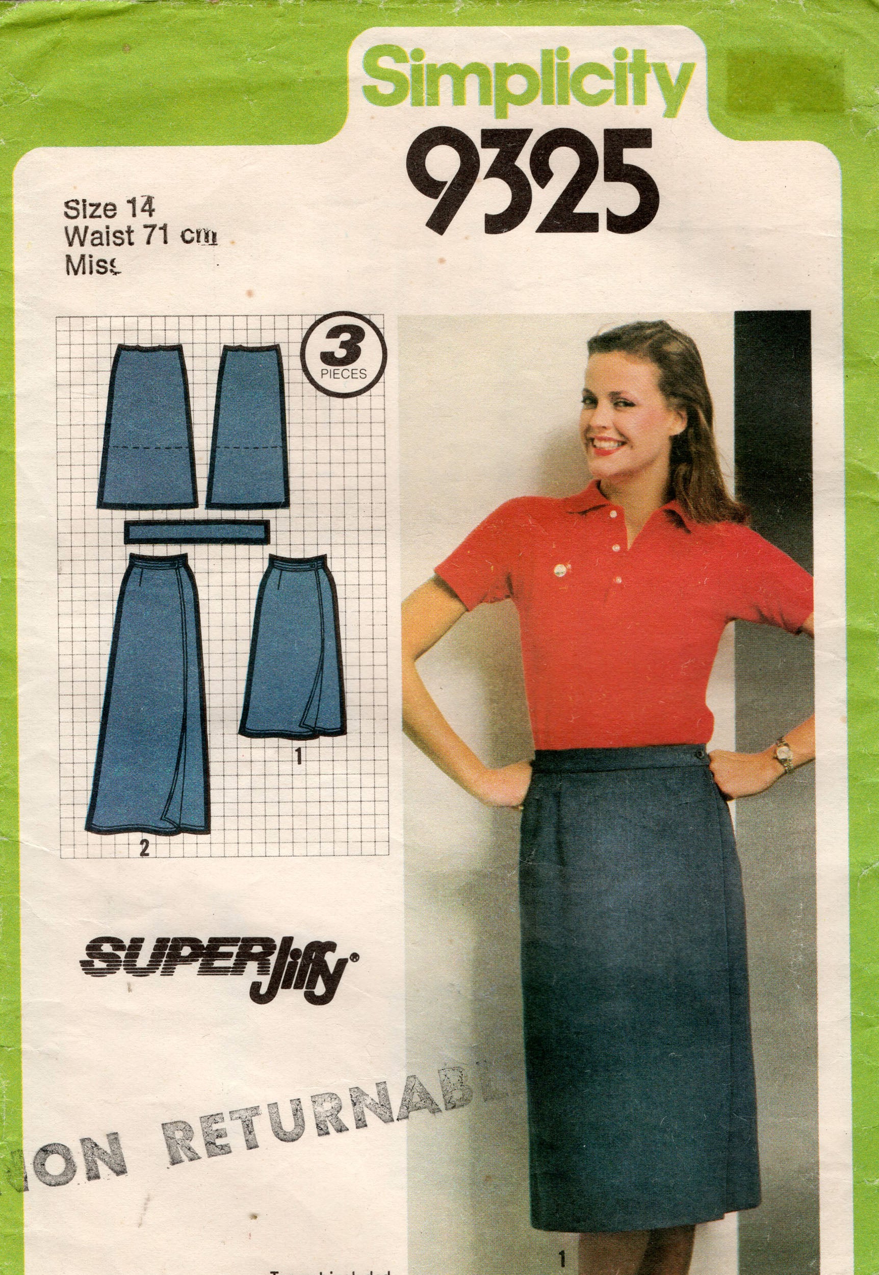 simplicity 9325 80s skirt