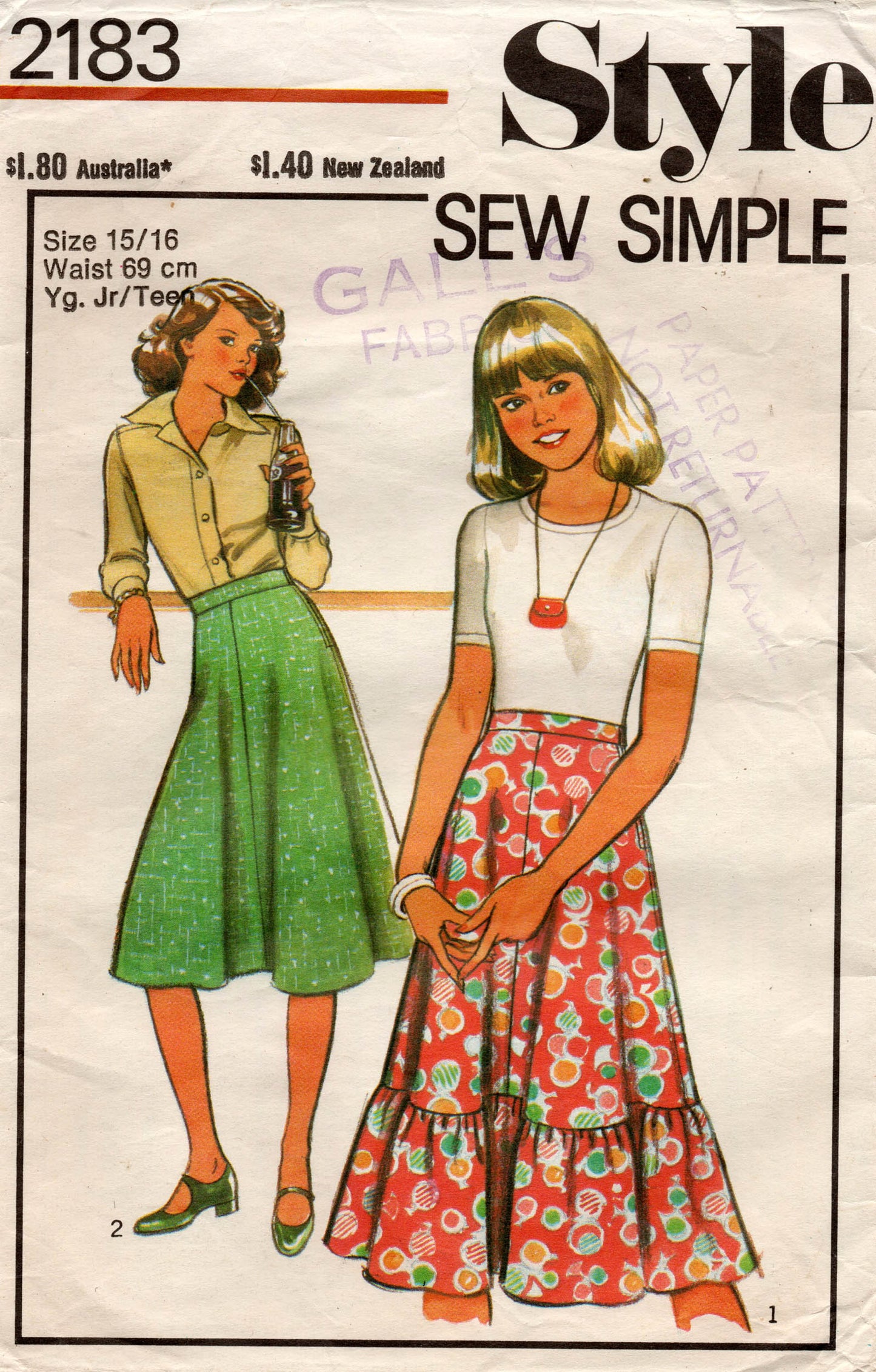 style 2183 70s teen skirt