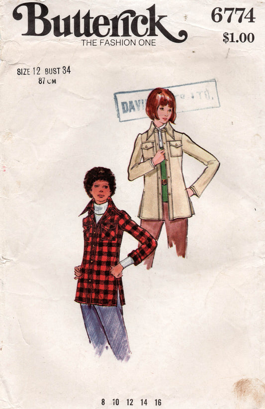 butterick 6774 70s shirt jacket