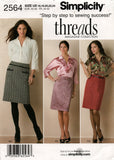 Simplicity 2564 Threads Magazine Collection Womens Blouse & Skirt Out Of Print Sewing Pattern Sizes 16 - 24 UNCUT Factory Folded