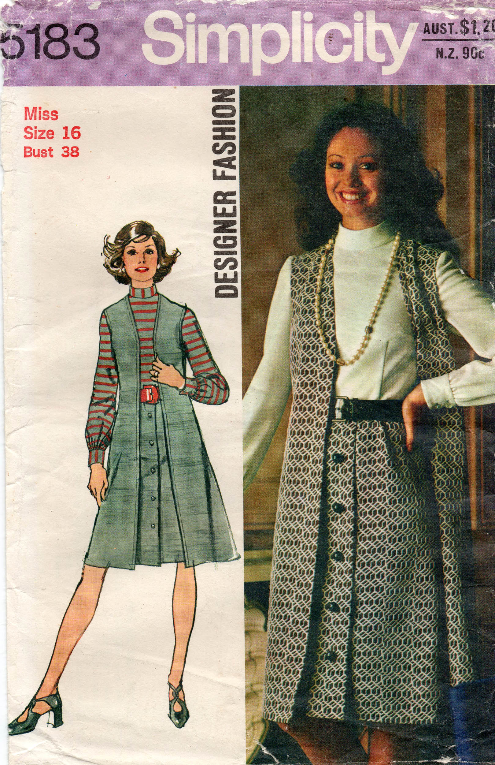 simplicity 5183 70s dress and vest