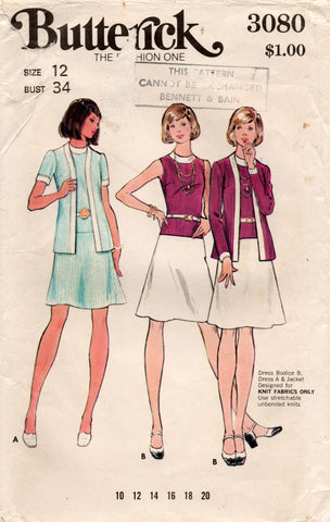 butterick 3080 70s dress and jacket