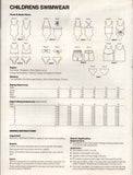 Justknits 9682 Boys or Girls Swimsuit Bikini Shorts & Top 1980s Vintage Sewing Pattern Sizes 2 - 12 UNCUT Factory Folded