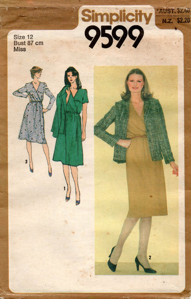 simplicity 9599 80s dress and jacket
