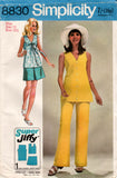 Simplicity 8830 Womens SUPER JIFFY Top Mini Skirt & Pants 1970s Vintage Sewing Pattern Size 10 UNCUT Factory Folded