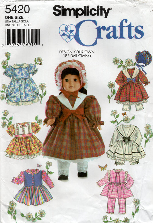 simplicity 5420 dolls wardrobe oop