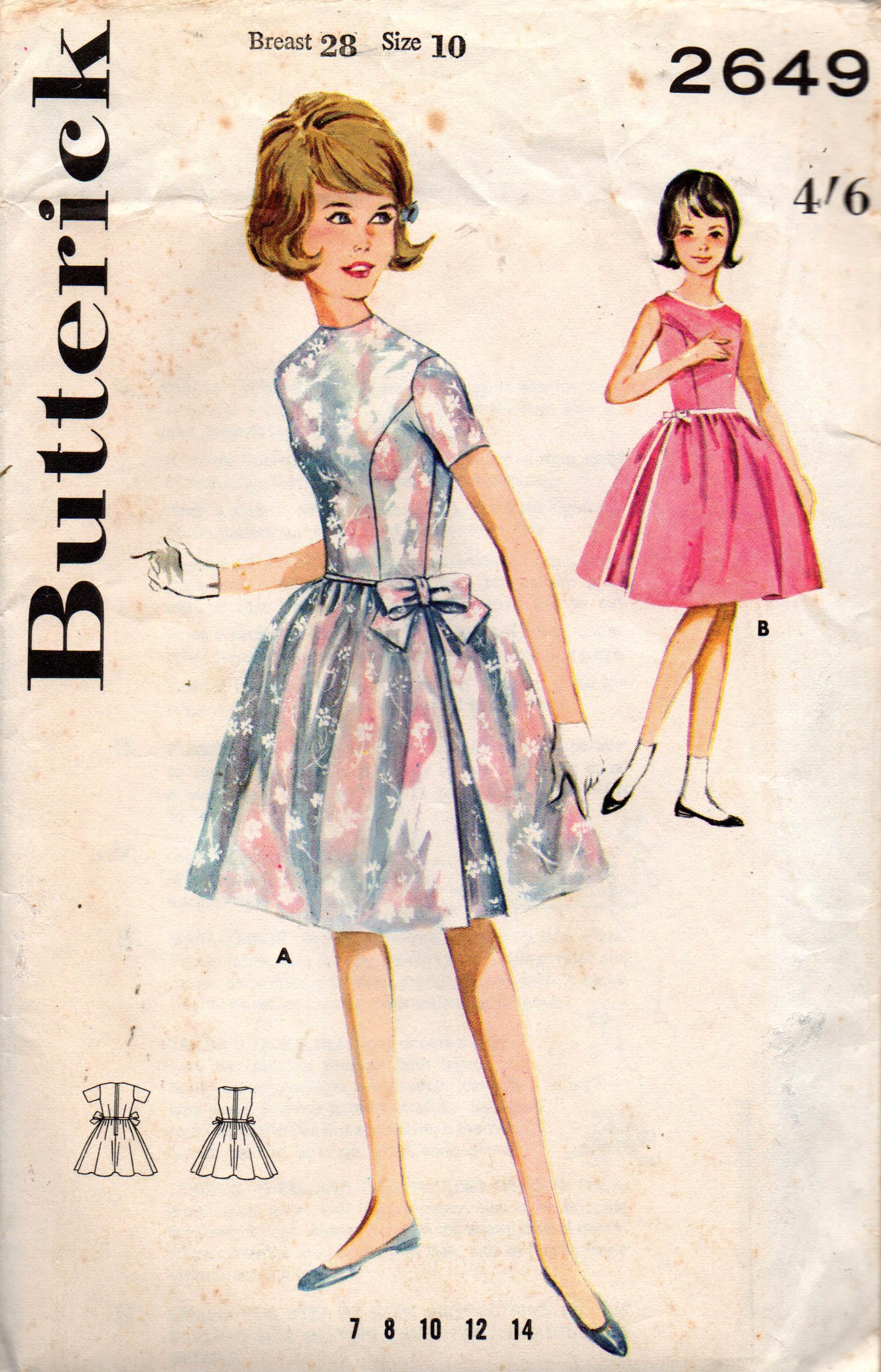 Butterick 2649 girls 60s dress