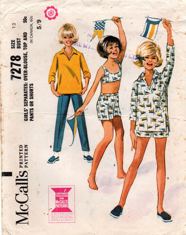 McCall's 7278 girls separates 60s