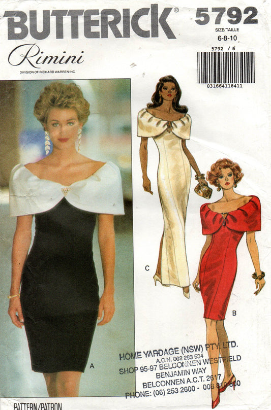 butterick 5792 rimini 90s dress