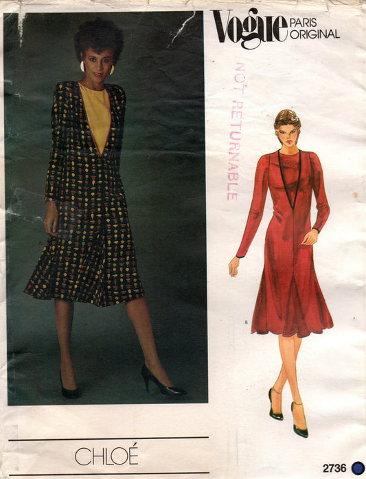 Vogue Paris Original 2736 Chloe dress 80s