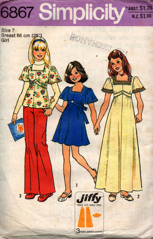 Simplicity 6867 girls dress and top