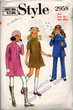 Style 2958 60s girls tunic dress pants